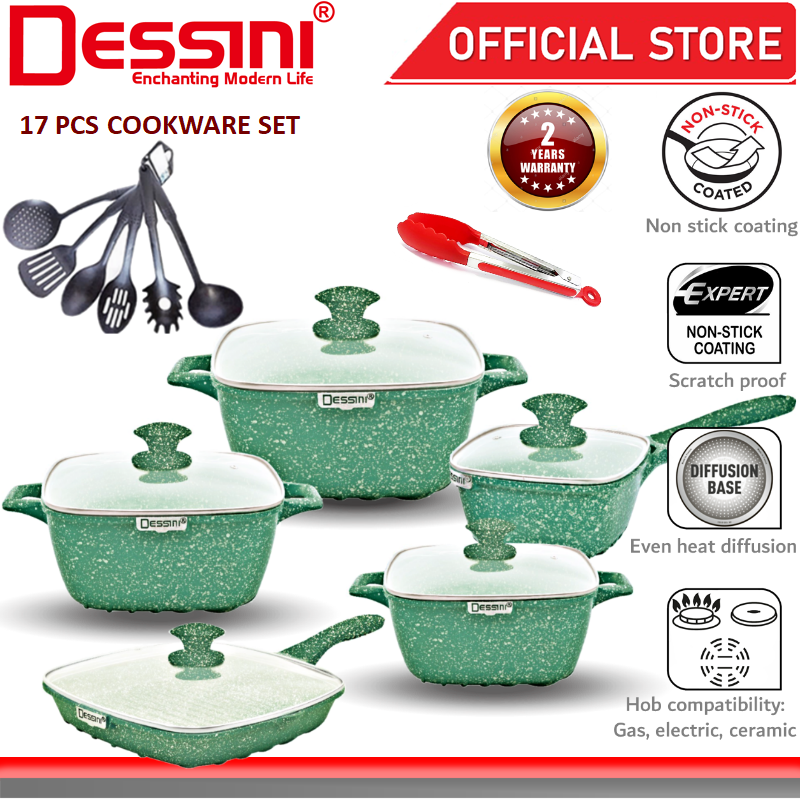 DESSINI ITALY Granite Aluminium Non Stick Casserole Pot Bowl Deep Fry