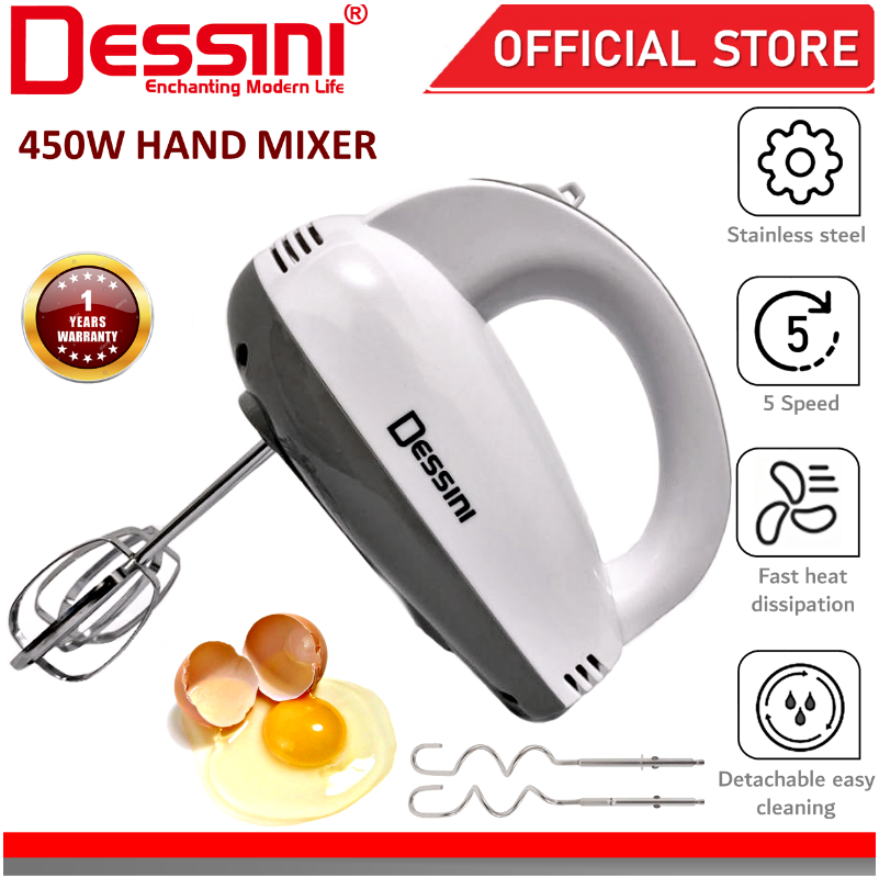 DESSINI ITALY Speed Electric Hand Mixer Egg Beater Blender