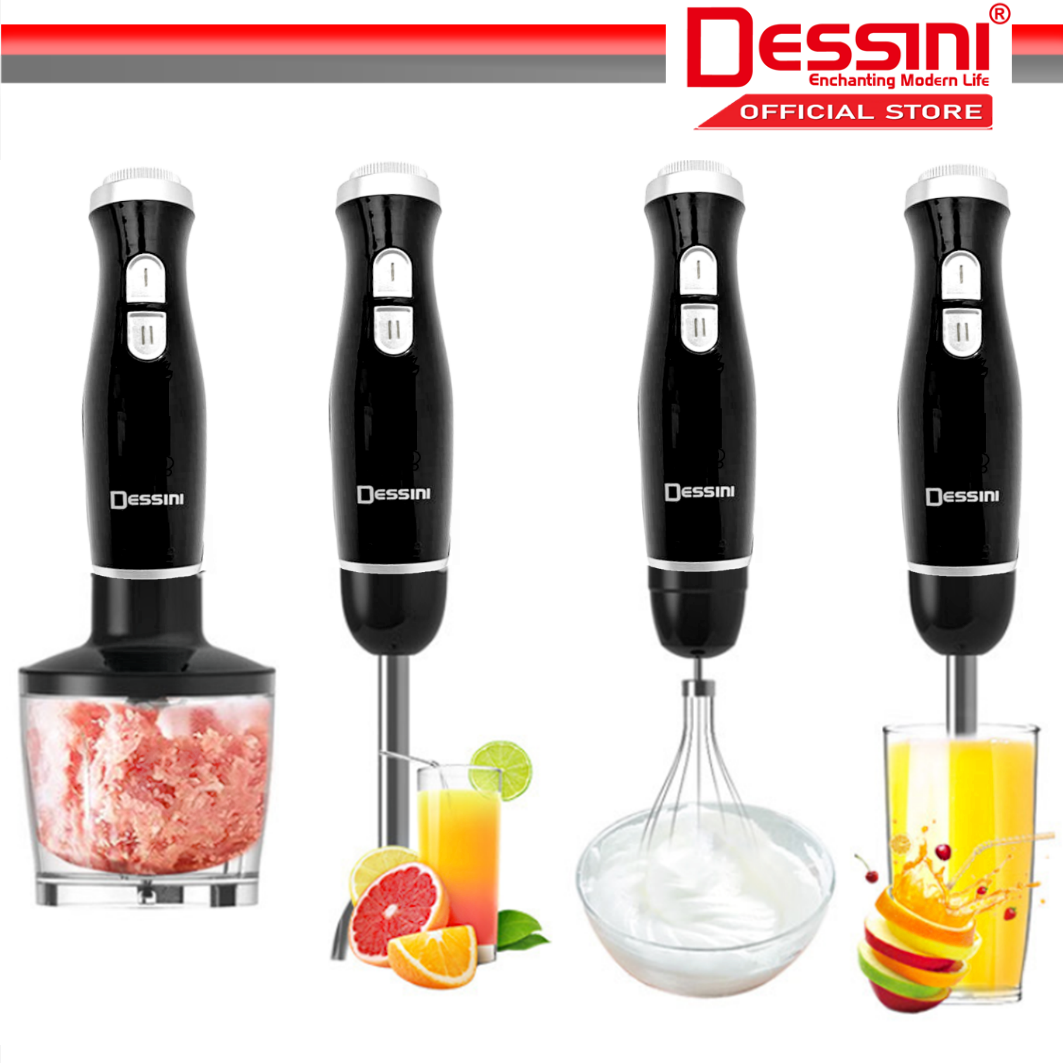 DESSINI ITALY 4 IN 1 Hand Blender Chopper Mixer Grinder Juicer Food Processor Stainless Steel