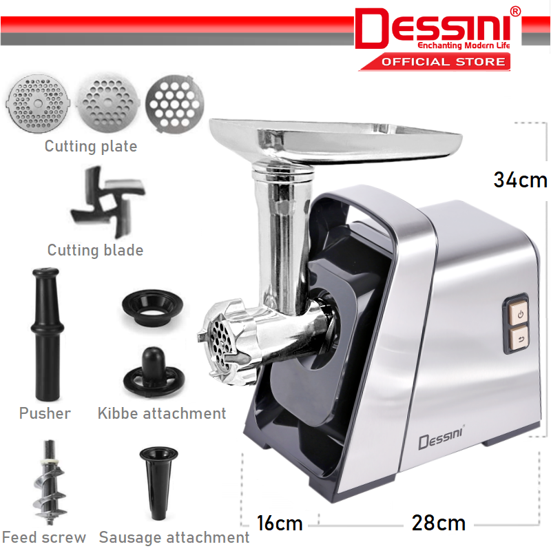 DESSINI ITALY 3000W Stainless Steel Electric Meat Grinders Sausage
