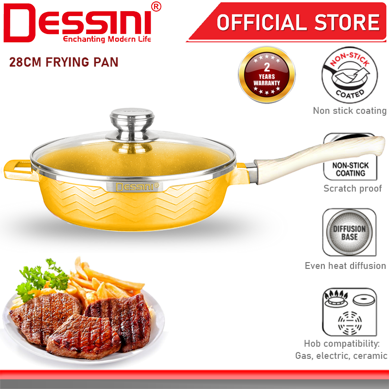 DESSINI ITALY Wave Series Granite Aluminium Non Stick Casserole Pot Bowl Wok Grill Fry Pan