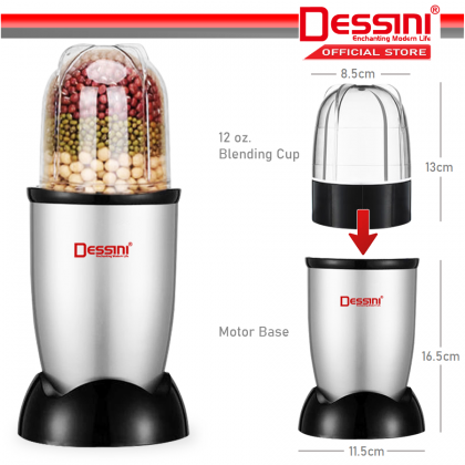 DESSINI ITALY 21 Pcs Bullet Blender Chopper Mixer Grinder Juicer Extractor  Smoothie Ice Crusher Food Processor Pengisar MB-21
