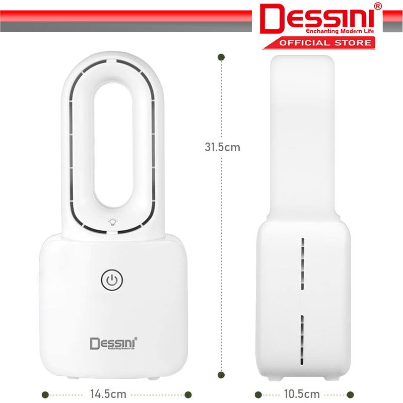 DESSINI ITALY Touch Control Speed Bladeless Desk Stand Fan