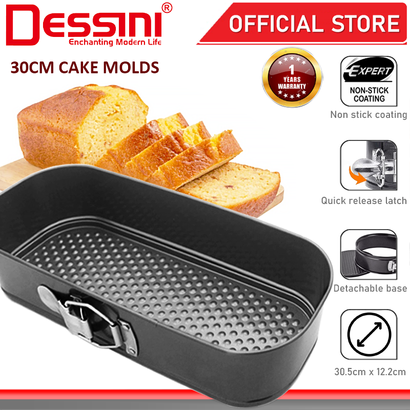 DESSINI ITALY Rectangle Metal Mold Non Stick Detachable Baking Tray Carbon  Steel Cake Mould Bake Pans Acuan Kek