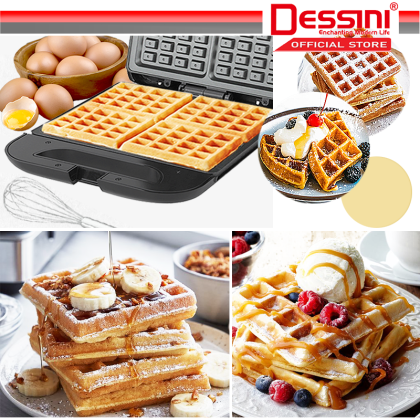 DESSINI ITALY Double Sided Electric Waffle Maker Pizza Panini Cake